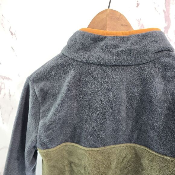 Columbia Pullover Womens Medium Brown Green Fleece Quarter Snap Benton Springs - Picture 6 of 11